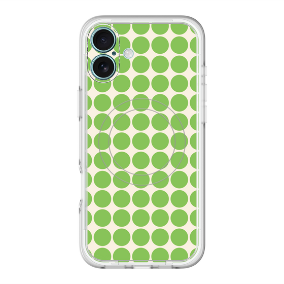 スリムプロテクションプレミアムケース with MagSafe［ Big Dot - Green ］