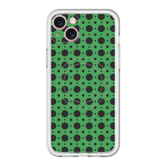 スリムプロテクションプレミアムケース with MagSafe［ Shower Dot - Green ］