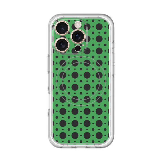 スリムプロテクションプレミアムケース with MagSafe［ Shower Dot - Green ］