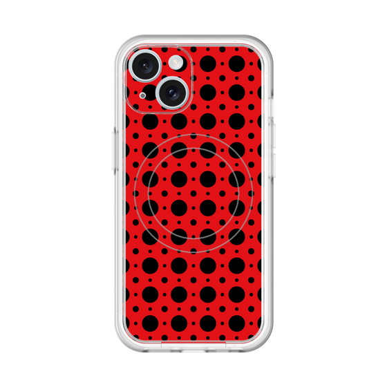 スリムプロテクションプレミアムケース with MagSafe［ Shower Dot - Red ］