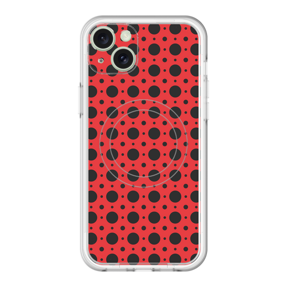 スリムプロテクションプレミアムケース with MagSafe［ Shower Dot - Red ］