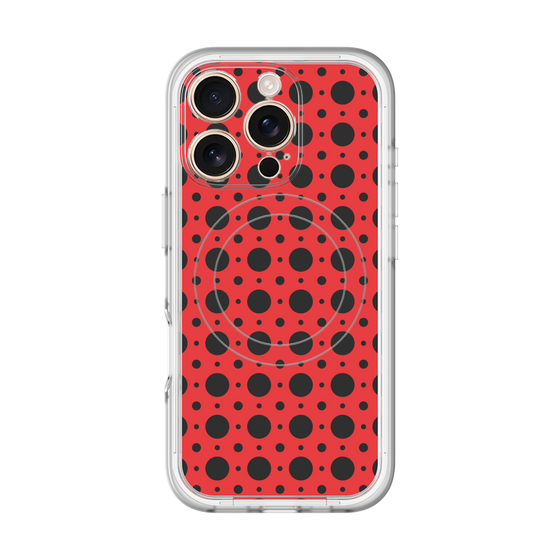 スリムプロテクションプレミアムケース with MagSafe［ Shower Dot - Red ］