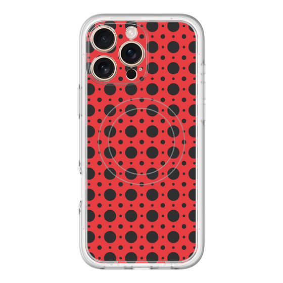 スリムプロテクションプレミアムケース with MagSafe［ Shower Dot - Red ］