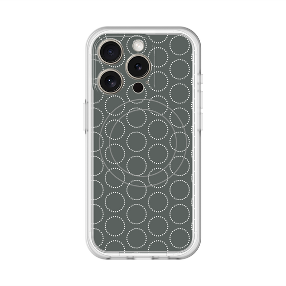 スリムプロテクションプレミアムケース with MagSafe［ Dot Circle - Gray ］