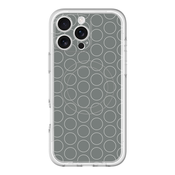 スリムプロテクションプレミアムケース with MagSafe［ Dot Circle - Gray ］
