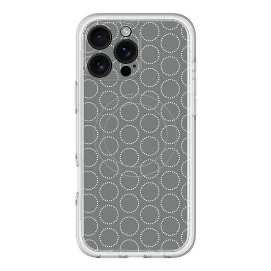 スリムプロテクションプレミアムケース with MagSafe［ Dot Circle - Gray ］