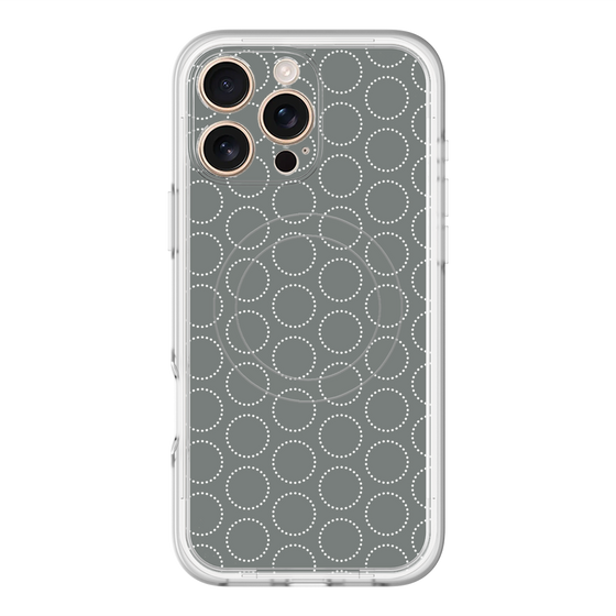 スリムプロテクションプレミアムケース with MagSafe［ Dot Circle - Gray ］