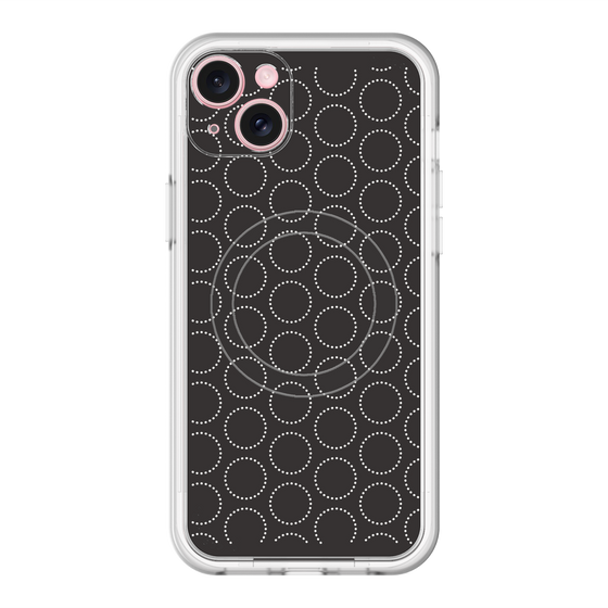 スリムプロテクションプレミアムケース with MagSafe［ Dot Circle - Black ］