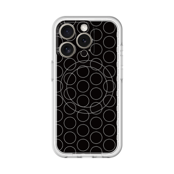 スリムプロテクションプレミアムケース with MagSafe［ Dot Circle - Black ］