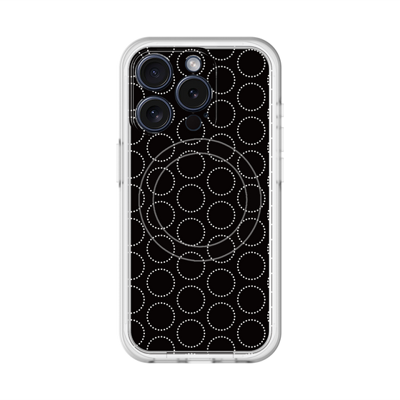 スリムプロテクションプレミアムケース with MagSafe［ Dot Circle - Black ］
