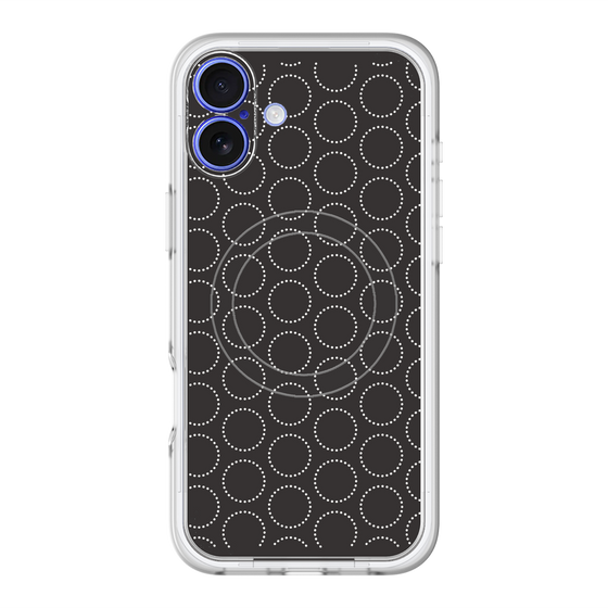 スリムプロテクションプレミアムケース with MagSafe［ Dot Circle - Black ］