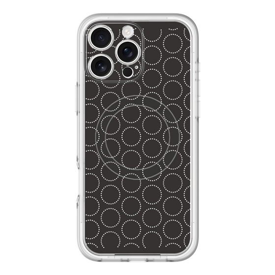 スリムプロテクションプレミアムケース with MagSafe［ Dot Circle - Black ］