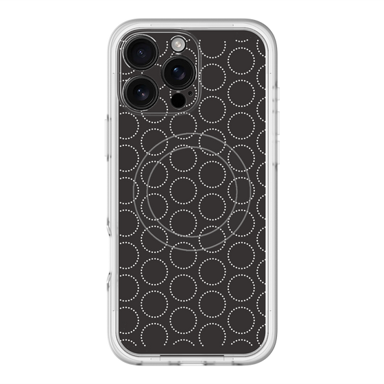 スリムプロテクションプレミアムケース with MagSafe［ Dot Circle - Black ］