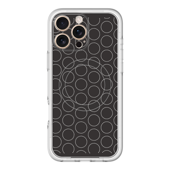 スリムプロテクションプレミアムケース with MagSafe［ Dot Circle - Black ］