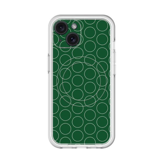 スリムプロテクションプレミアムケース with MagSafe［ Dot Circle - Green ］