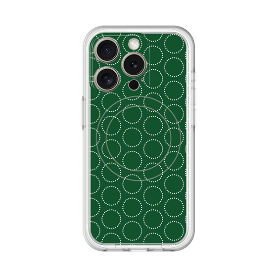 スリムプロテクションプレミアムケース with MagSafe［ Dot Circle - Green ］