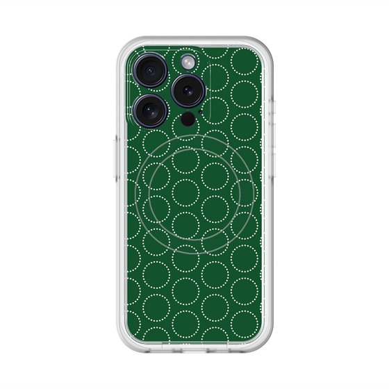 スリムプロテクションプレミアムケース with MagSafe［ Dot Circle - Green ］