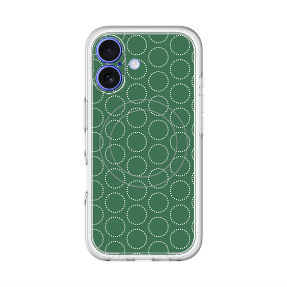スリムプロテクションプレミアムケース with MagSafe［ Dot Circle - Green ］