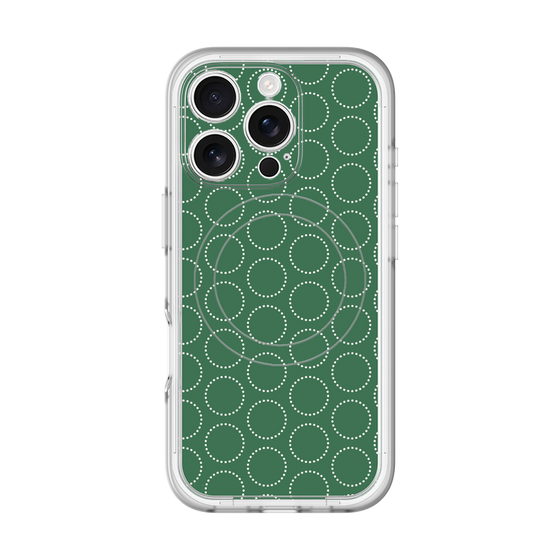 スリムプロテクションプレミアムケース with MagSafe［ Dot Circle - Green ］