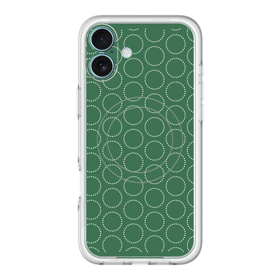 スリムプロテクションプレミアムケース with MagSafe［ Dot Circle - Green ］