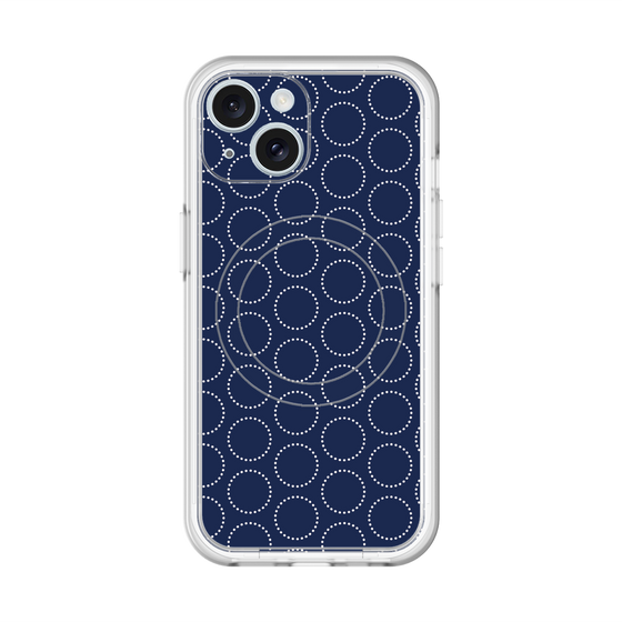 スリムプロテクションプレミアムケース with MagSafe［ Dot Circle - Navy ］