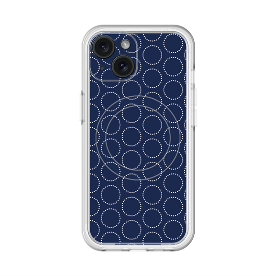スリムプロテクションプレミアムケース with MagSafe［ Dot Circle - Navy ］