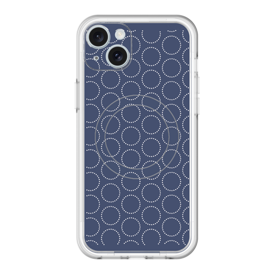 スリムプロテクションプレミアムケース with MagSafe［ Dot Circle - Navy ］