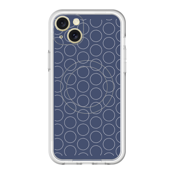 スリムプロテクションプレミアムケース with MagSafe［ Dot Circle - Navy ］