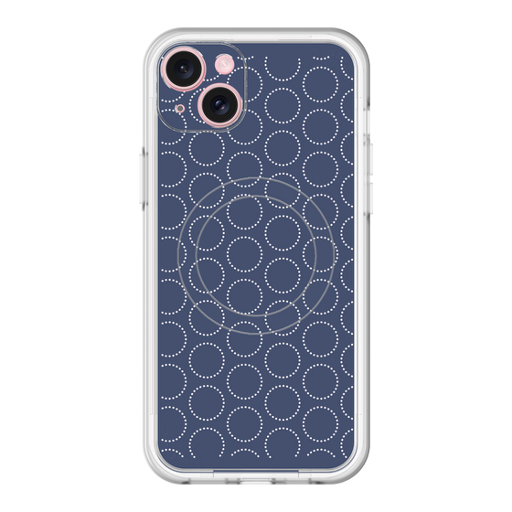 スリムプロテクションプレミアムケース with MagSafe［ Dot Circle - Navy ］
