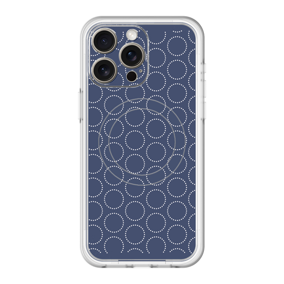 スリムプロテクションプレミアムケース with MagSafe［ Dot Circle - Navy ］
