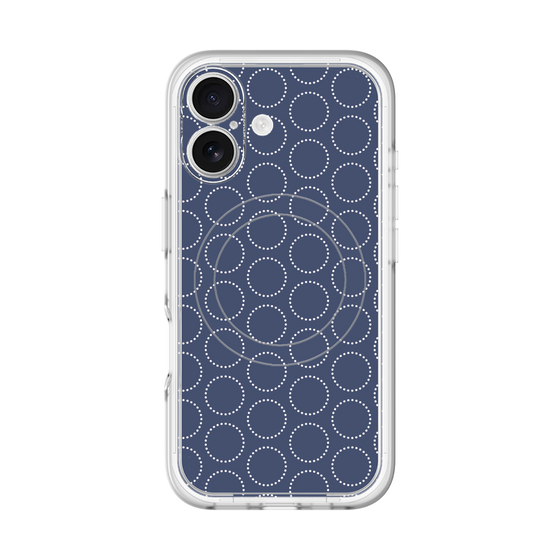 スリムプロテクションプレミアムケース with MagSafe［ Dot Circle - Navy ］