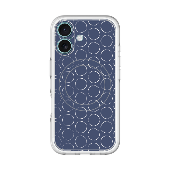 スリムプロテクションプレミアムケース with MagSafe［ Dot Circle - Navy ］