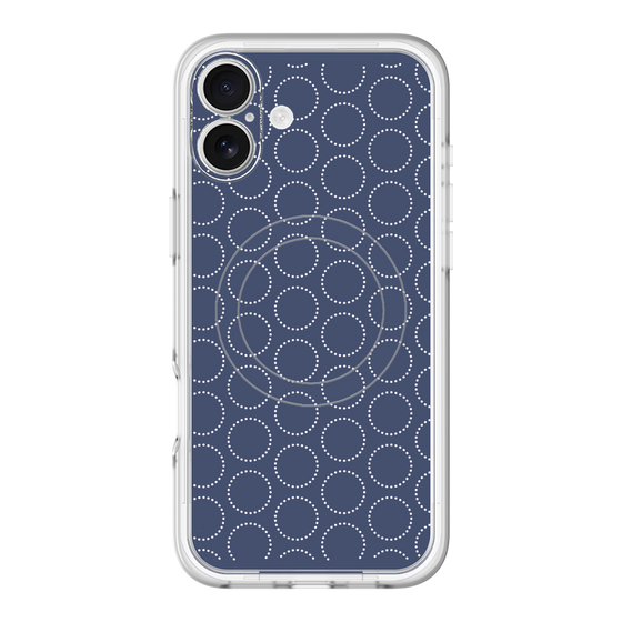 スリムプロテクションプレミアムケース with MagSafe［ Dot Circle - Navy ］