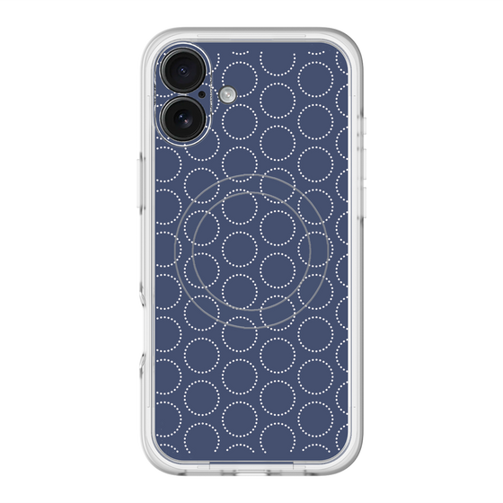 スリムプロテクションプレミアムケース with MagSafe［ Dot Circle - Navy ］