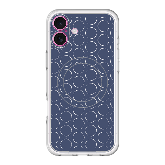 スリムプロテクションプレミアムケース with MagSafe［ Dot Circle - Navy ］
