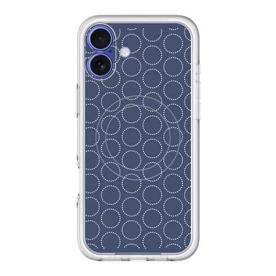 スリムプロテクションプレミアムケース with MagSafe［ Dot Circle - Navy ］