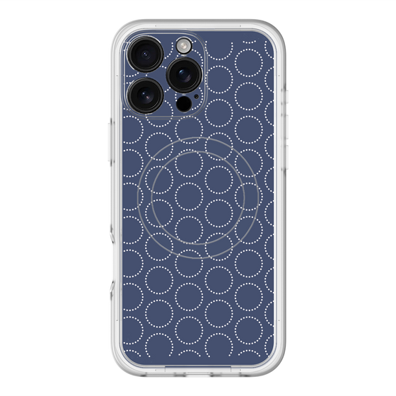 スリムプロテクションプレミアムケース with MagSafe［ Dot Circle - Navy ］