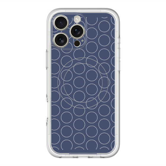 スリムプロテクションプレミアムケース with MagSafe［ Dot Circle - Navy ］