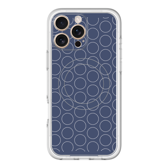 スリムプロテクションプレミアムケース with MagSafe［ Dot Circle - Navy ］