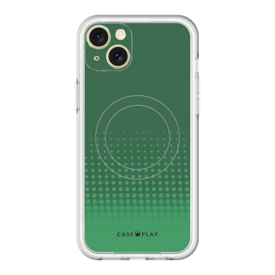 スリムプロテクションプレミアムケース with MagSafe［ Dot Gradation - Green ］