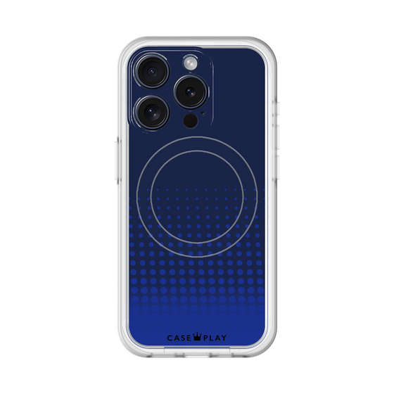 スリムプロテクションプレミアムケース with MagSafe［ Dot Gradation - Blue ］