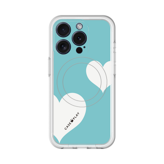 スリムプロテクションプレミアムケース with MagSafe［ Two Hearts - Blue ］
