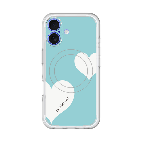 スリムプロテクションプレミアムケース with MagSafe［ Two Hearts - Blue ］