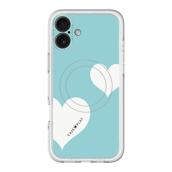 スリムプロテクションプレミアムケース with MagSafe［ Two Hearts - Blue ］