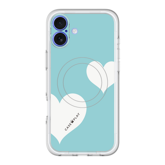 スリムプロテクションプレミアムケース with MagSafe［ Two Hearts - Blue ］