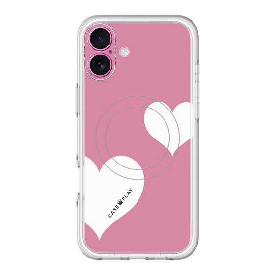 スリムプロテクションプレミアムケース with MagSafe［ Two Hearts - Pink ］