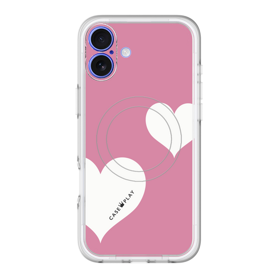 スリムプロテクションプレミアムケース with MagSafe［ Two Hearts - Pink ］