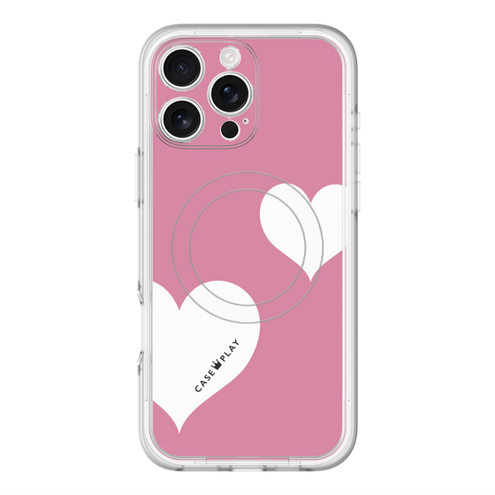 スリムプロテクションプレミアムケース with MagSafe［ Two Hearts - Pink ］