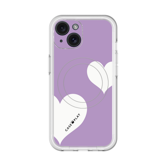 スリムプロテクションプレミアムケース with MagSafe［ Two Hearts - Purple ］
