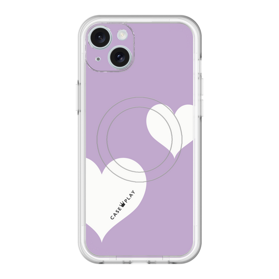 スリムプロテクションプレミアムケース with MagSafe［ Two Hearts - Purple ］